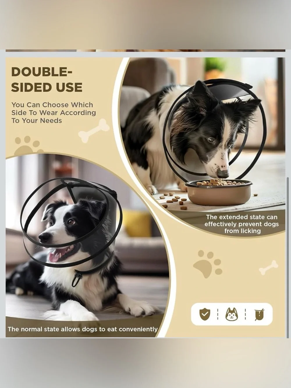 Transparent Dog Cone Collar for After Surgery,Dog Alternative Cones -XXL